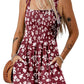 💃Kvinnor Sommar Square Neck Sleeveless Lös Casual Kort Smockad Romper✨