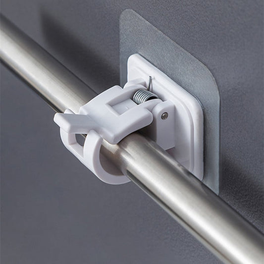 🚪 50% RABATT NU! 🔧 Spikfria Justerbara Gardinstångshållare (Set med 2) – Stark Självhäftande Bas – Perfekt för Gardiner & Duschdraperier – Enkel Montering & Flyttbar 🏠
