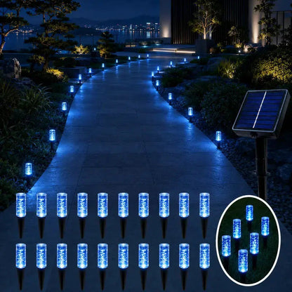 🌿 Solardrivna trädgårdslampor med markspett – vädertåliga kristalleffekter för gång & trädgård 💡