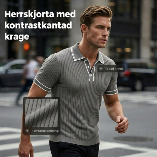 👕 50% RABATT! 🌞 Somrig Casual Kortärmad Pikétröja – Andningsbar Bomull, Modern Passform & Perfekt För Avslappnade Dagar 🏖️