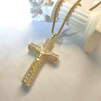 ✝️ 50% RABATT NU! 🔥 Jesus Krucifix Halsband – 14K Äkta Guldbelagt, Andligt Skydd & Presentredo Box 🙏