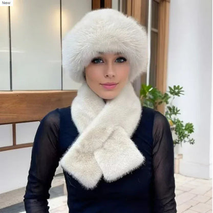 🧣 50% RABATT! ❄️ Fluffig Pälskeps + Halsduk – Supervarm, Mjuk & Komplett Vinterset 🎁