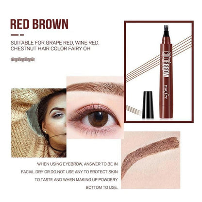 Naturlig ögonbrynspenna med 4 ändar, skapa snabbt snygg ögonbrynsmakeup