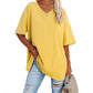 👚 45% RABATT NU! 🌿 Damernas casual V-ringad T-shirt – Mjuk bomullsblandning & flödande fåll – Luftig vardagsfavorit – perfekt för varma dagar eller avslappnad stil 🍃