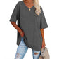 👚 45% RABATT NU! 🌿 Damernas casual V-ringad T-shirt – Mjuk bomullsblandning & flödande fåll – Luftig vardagsfavorit – perfekt för varma dagar eller avslappnad stil 🍃