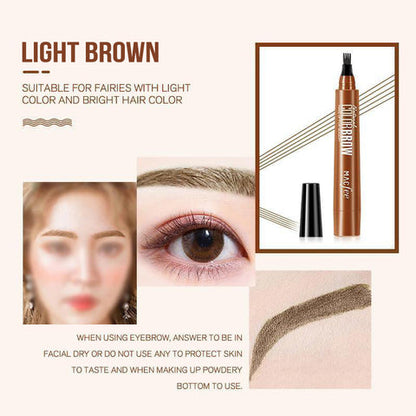 Naturlig ögonbrynspenna med 4 ändar, skapa snabbt snygg ögonbrynsmakeup