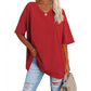👚 45% RABATT NU! 🌿 Damernas casual V-ringad T-shirt – Mjuk bomullsblandning & flödande fåll – Luftig vardagsfavorit – perfekt för varma dagar eller avslappnad stil 🍃