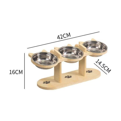 🐱  🍽️ Upphöjd hund- och kattmatskål med 3 skålar – halkfri & stabil – ergonomisk design för bättre matsmältning 🐾