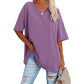 👚 45% RABATT NU! 🌿 Damernas casual V-ringad T-shirt – Mjuk bomullsblandning & flödande fåll – Luftig vardagsfavorit – perfekt för varma dagar eller avslappnad stil 🍃