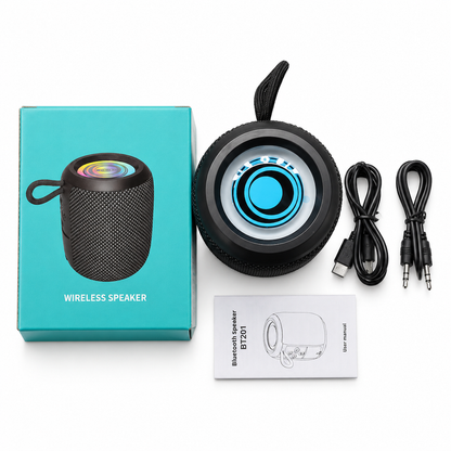 🌈 Kraftfull vattentät Bluetooth-högtalare med dubbla ljusringar – HiFi-ljud & 40 W toppeffekt för utomhusfester ✨