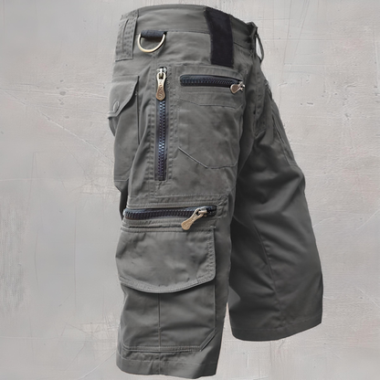 🩳 50% RABATT NU! 🏔️ Herr Outdoor-shorts med 8 Fickor – Slitstark Bomull & Justerbar Midja – Perfekt för Vandring, Fiske & Resa 🌲