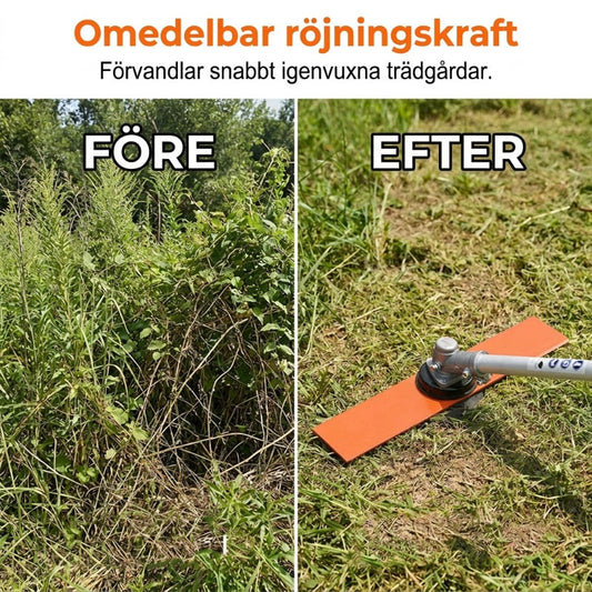 🌿 50% RABATT NU! ✂️ Kraftigt Röjsågsblad – Härdat Stål & Utökad Skärradie – Rensa Sly Snabbt ⚙️