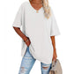 👚 45% RABATT NU! 🌿 Damernas casual V-ringad T-shirt – Mjuk bomullsblandning & flödande fåll – Luftig vardagsfavorit – perfekt för varma dagar eller avslappnad stil 🍃