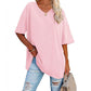 👚 45% RABATT NU! 🌿 Damernas casual V-ringad T-shirt – Mjuk bomullsblandning & flödande fåll – Luftig vardagsfavorit – perfekt för varma dagar eller avslappnad stil 🍃