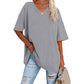 👚 45% RABATT NU! 🌿 Damernas casual V-ringad T-shirt – Mjuk bomullsblandning & flödande fåll – Luftig vardagsfavorit – perfekt för varma dagar eller avslappnad stil 🍃