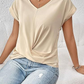 👚 50% RABATT! 💃 Elegant Kortärmad T-shirt med Vriden V-ringning – Mjukt Tyg, Figursydd Silhuett & Perfekt För En Stilren Vardagslook 🌸