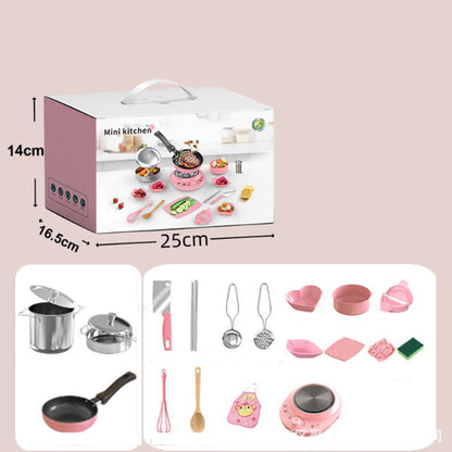 👧🏻 60% REA NU! 🎁 Mini-Köksleksak 22-delars Set - Äkta Ljud & Belysning, Perfekt Present för Barns Kreativa Lek 🍳✨