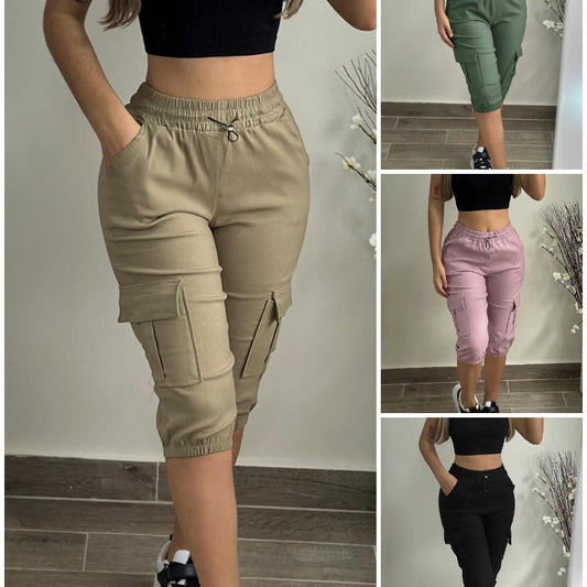 💕Pantaloni scurți skinny cu cordon rulat pentru femei