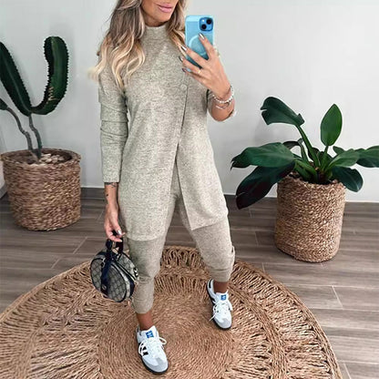 💥Zeitlich begrenzt 66 % RABATT 💕2-teilige Outfits für Damen: Rollkragen-Tunika und Jogginghose