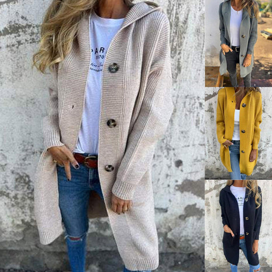 🥳Heißer Verkauf 62% Rabatt🌸Knopfstrickjacke mit Kapuze für Frauen