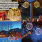 🎄 LED-ljusbollar i metallram – 12"/16", hopfällbara & vattentäta för jul och alla årstider 🌟