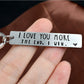 Rolig nyckelring till födelsedag - “I love you more in the end I win“
