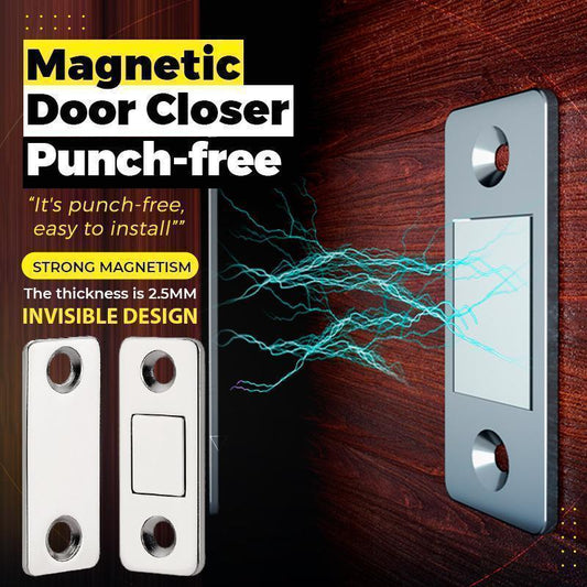 🔥⏰Köp 1 Få 1 gratis 🧲 Icke-Perforerad Magnetisk Dörrstängare – Enkel Installation, Tyst Stängning & Justerbar Kraft för Hem/Kontor 🔧✨📦
