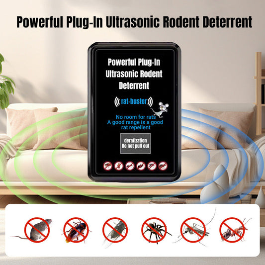 🌟Kraftfull Ultrasonic Rodent Rodent Bollard🔥 "Möss som packar sina väskor? 🐭🚫 Vår ultraljudsrepeller gör det smutsiga arbetet!"