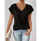 👚 50% RABATT! 💃 Elegant Kortärmad T-shirt med Vriden V-ringning – Mjukt Tyg, Figursydd Silhuett & Perfekt För En Stilren Vardagslook 🌸