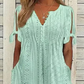 👗 50% OFF NOW!✨ Elegant V-Neck Dress with Cutouts – Airy Cotton Linen & Intricate Hollow Pattern – Perfect for Summer Parties & Romantic Evenings 🌸