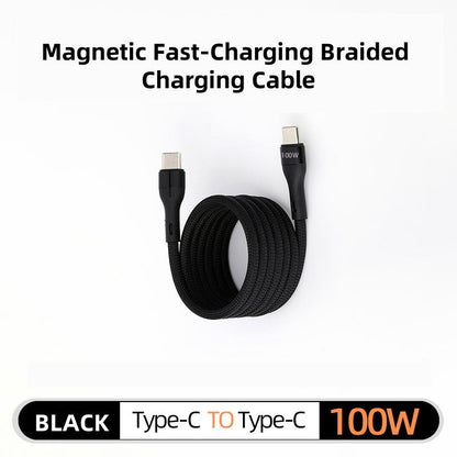 "1 kabel för alla enheter! 🚀 Inga fler trassel - bara knäpp och ladda!"🔥Magnetisk snabbladdningskabel med flätad design och multikompatibilitet