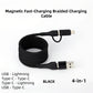 "1 kabel för alla enheter! 🚀 Inga fler trassel - bara knäpp och ladda!"🔥Magnetisk snabbladdningskabel med flätad design och multikompatibilitet