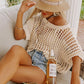 💕 54% RABATT ☀️ | Dam Sommar Scoop Neck Tröja – Virkad & Hålmönstrad Strandoverdrag