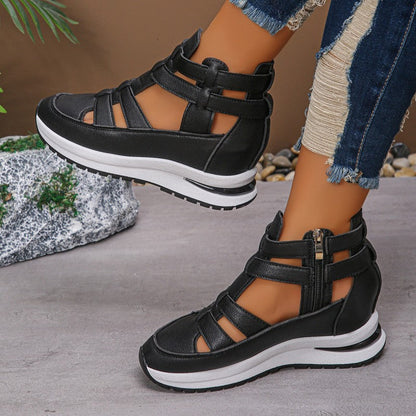 🔥Bekväma lätta wedge sandaler med dragkedja i sidan