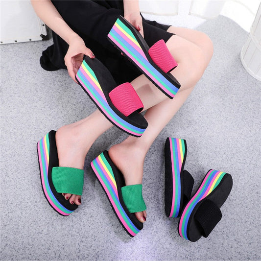 🌈Fritidsflipflop för kvinnor med regnbågssula