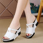 Cutout-plattform Slip-On Wedge-sandaler för kvinnor