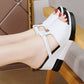 Cutout-plattform Slip-On Wedge-sandaler för kvinnor