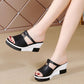 Cutout-plattform Slip-On Wedge-sandaler för kvinnor