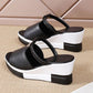 Cutout-plattform Slip-On Wedge-sandaler för kvinnor
