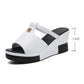 Cutout-plattform Slip-On Wedge-sandaler för kvinnor