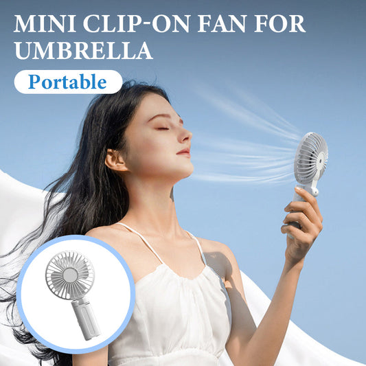 Bärbar Mini Clip-On Fläkt för Paraply