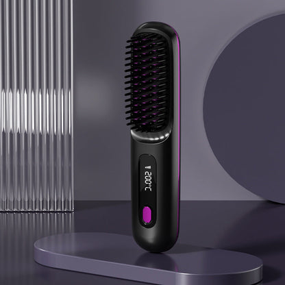 ✨ POPULÄR MODELL -50% ✨ Trådlös keramisk uppvärmning Hårrättande kam