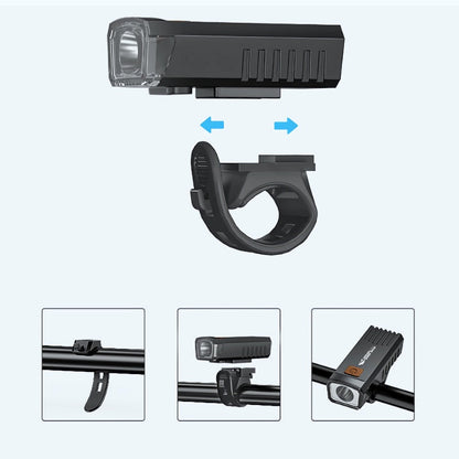 Vattentät, uppladdningsbar LED-cykellampa med klämma