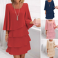 👗 50% RABATT 🌸 | Damklänning med Volanger & Utsvängda Ärmar