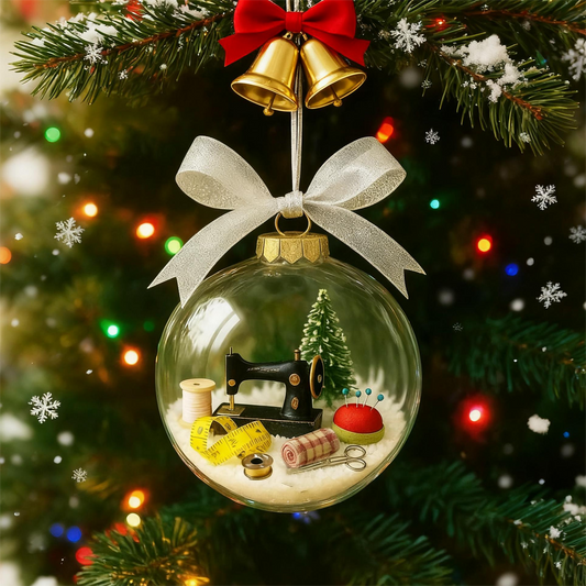 🎄Julig snöglob-pynt med sömnadstema