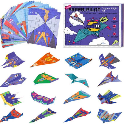 ✈️  Kreativt DIY-pappersflygplan - Bygg & Kasta 10 Modeller, Pedagogisk STEM-leksak för Barn 6-12 År 🎯🧠