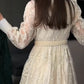 💥Hett tips💥50% OFF✨✨Vintage broderad klänning med lanternärmar
