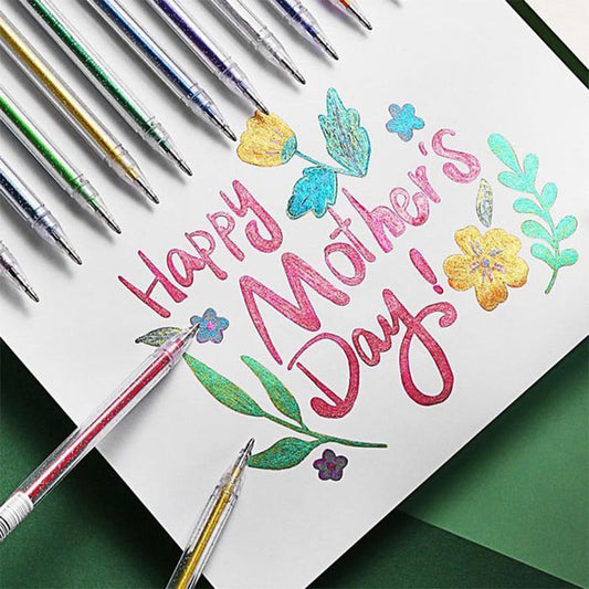 ✨ KÖP 2, FÅ 1 GRATIS! 🎉 Glitter Gel Pen Set – Skriv Glatt, 10 Färger & Snabb Torkning 📦