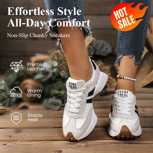 👟💥 63% RABATT! | Låga Casualskor för Damer – 4cm Plattform, Retrodesign & Halksäker!