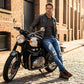 👖58% RABATT! 🔥 Snygga slitna skinny jeans för män – Slim Tapered Passform, Andningsbar Bomull och Eleganta Rivna Detaljer